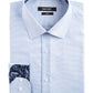 Camisa social masculina Nine West Slim Fit sem vincos e com estampa elástica e bolinhas, tamanho 36-37, azul