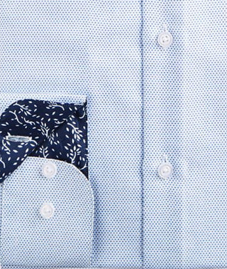 Camisa social masculina Nine West Slim Fit sem vincos e com estampa elástica e bolinhas, tamanho 36-37, azul