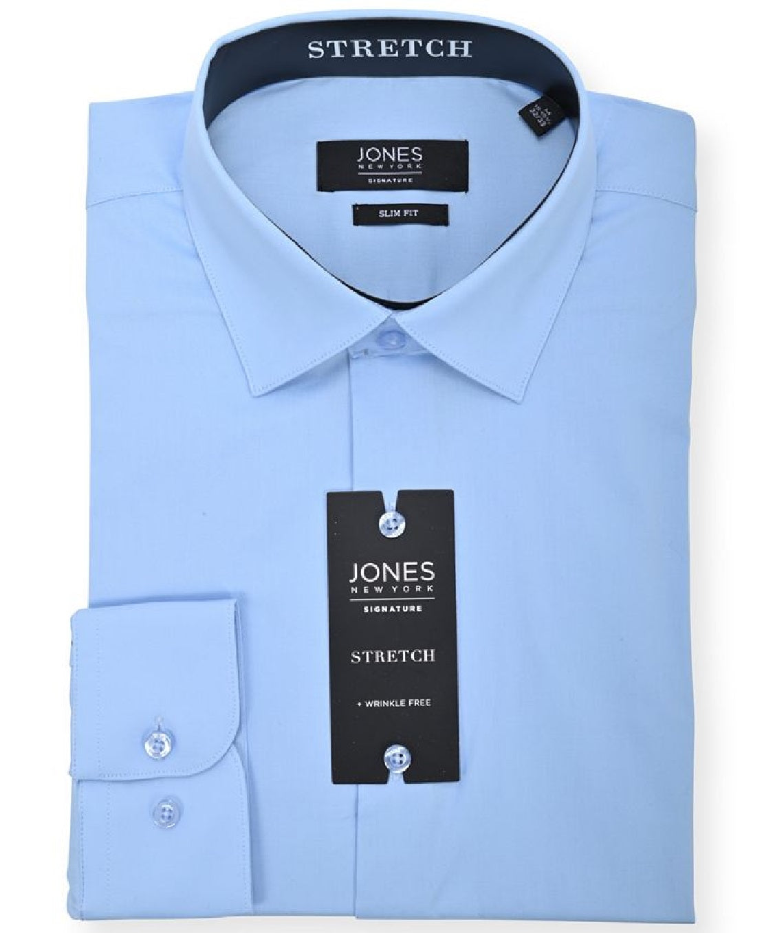 Camisa social masculina Jones New York lisa azul tamanho 18x34x35