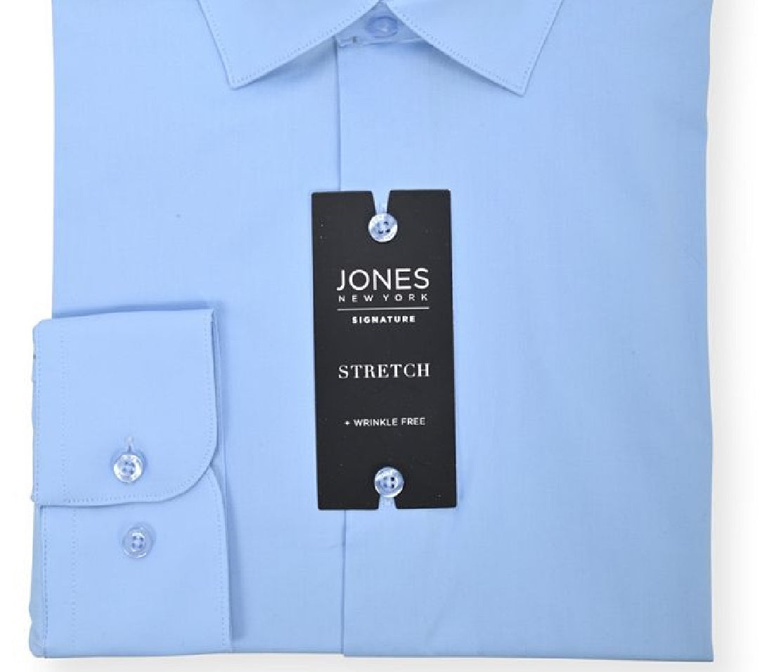 Camisa social masculina Jones New York lisa azul tamanho 18x34x35