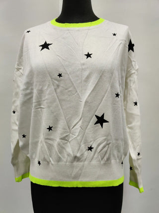 Suéter feminino Aqua com estampa de estrelas, marrom, tamanho P