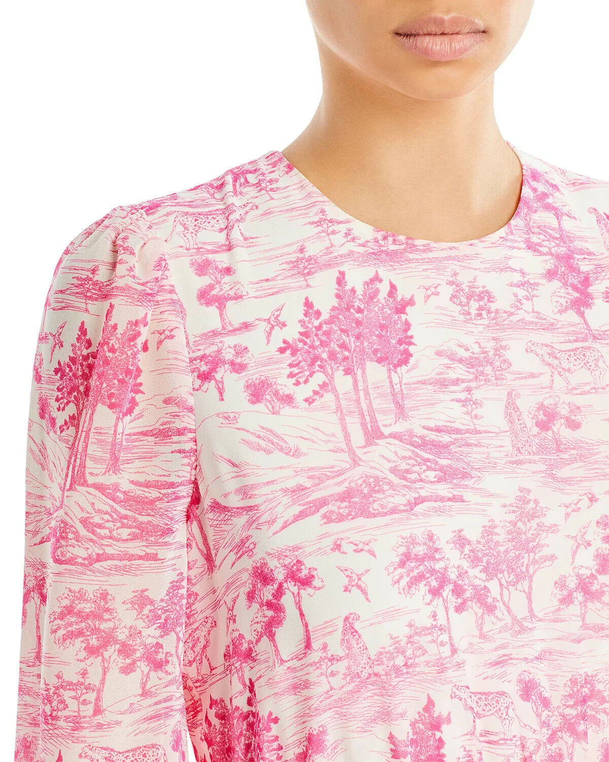 Vestido curto estampado toile feminino Aqua, rosa, tamanho pequeno