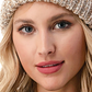 Marcus Adler Gorro Feminino Ultra Macio Chenille Faux Pom Marrom Tamanho Regular