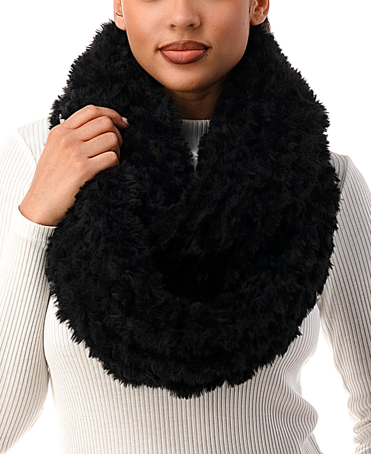 Marcus Adler Cachecol Feminino Ombre Faux Ultra Soft Infinity Preto Tamanho Regular