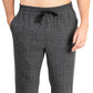 Calça de pijama xadrez masculina Natori com cordão, preta, tamanho grande