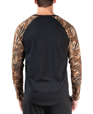 Camiseta Raglan Masculina Natori Animal Print Preta Tamanho X-G