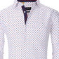 Camisa social masculina Azaro Uomo Slim Fit com botões e estampa náutica, tamanho extragrande, branca