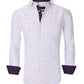 Camisa social masculina Azaro Uomo Slim Fit com botões e estampa náutica, tamanho extragrande, branca