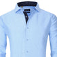 Camisa social masculina Azaro Uomo Slim Fit com botões e estampa náutica, tamanho médio, azul