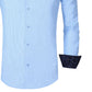 Camisa social masculina Azaro Uomo Slim Fit com botões e estampa náutica, tamanho médio, azul