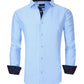 Camisa social masculina Azaro Uomo Slim Fit com botões e estampa náutica, tamanho médio, azul