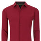 Camisa masculina Tom Baine Slim Fit Performance com botões lisos, vermelha, tamanho médio