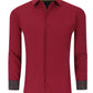 Camisa masculina Tom Baine Slim Fit Performance com botões lisos, vermelha, tamanho médio