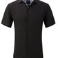 Camisa social masculina Tom Baine Slim Fit de manga curta com botões, preta, tamanho extragrande