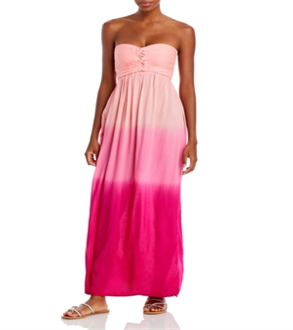 Vestido longo feminino Tiare Hawaii Jasmine Ombre, cor rosa, tamanho regular