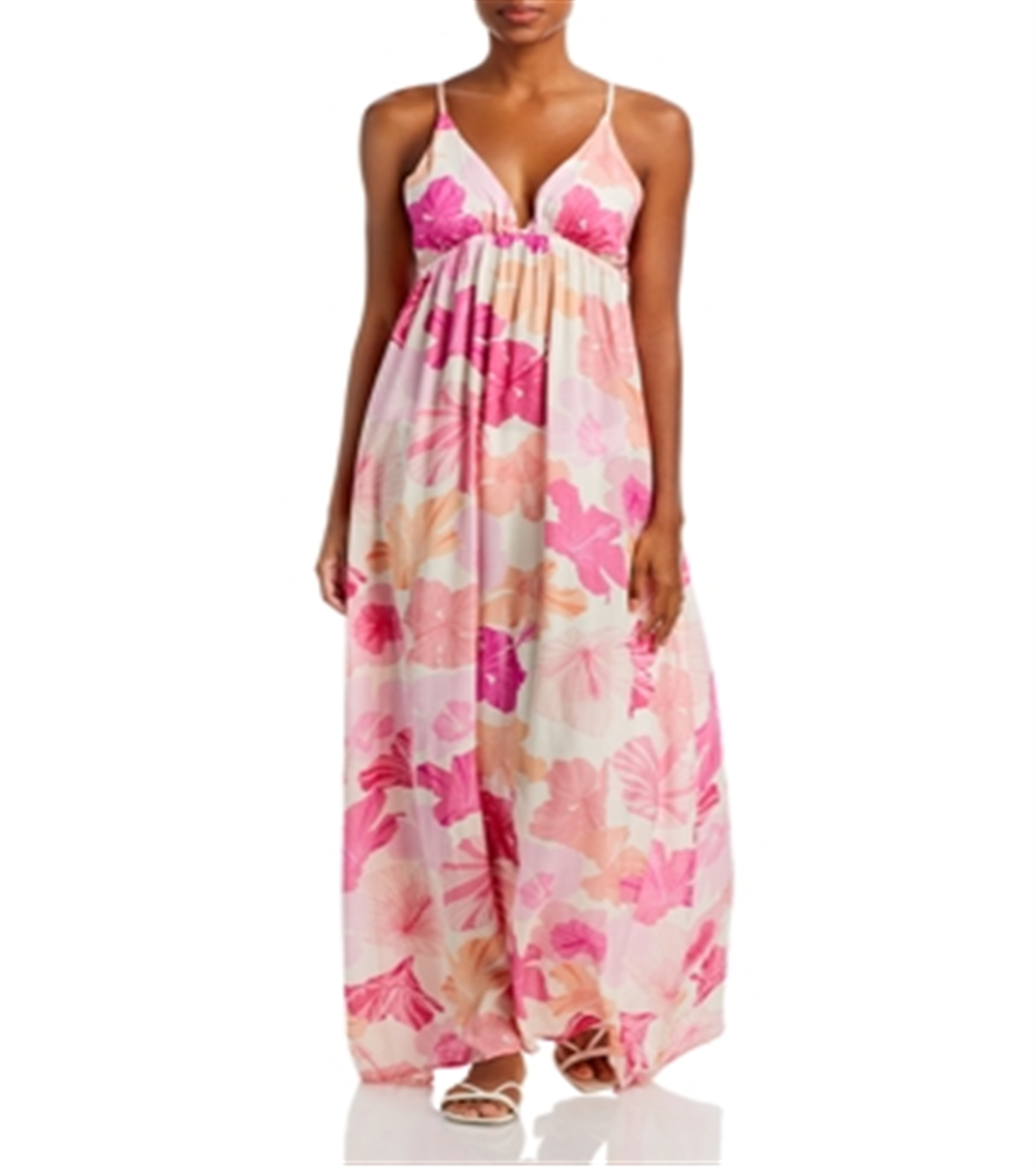 Vestido longo feminino Tiare Hawaii Gracie Tie Dye Cover Up Laranja Tamanho Único