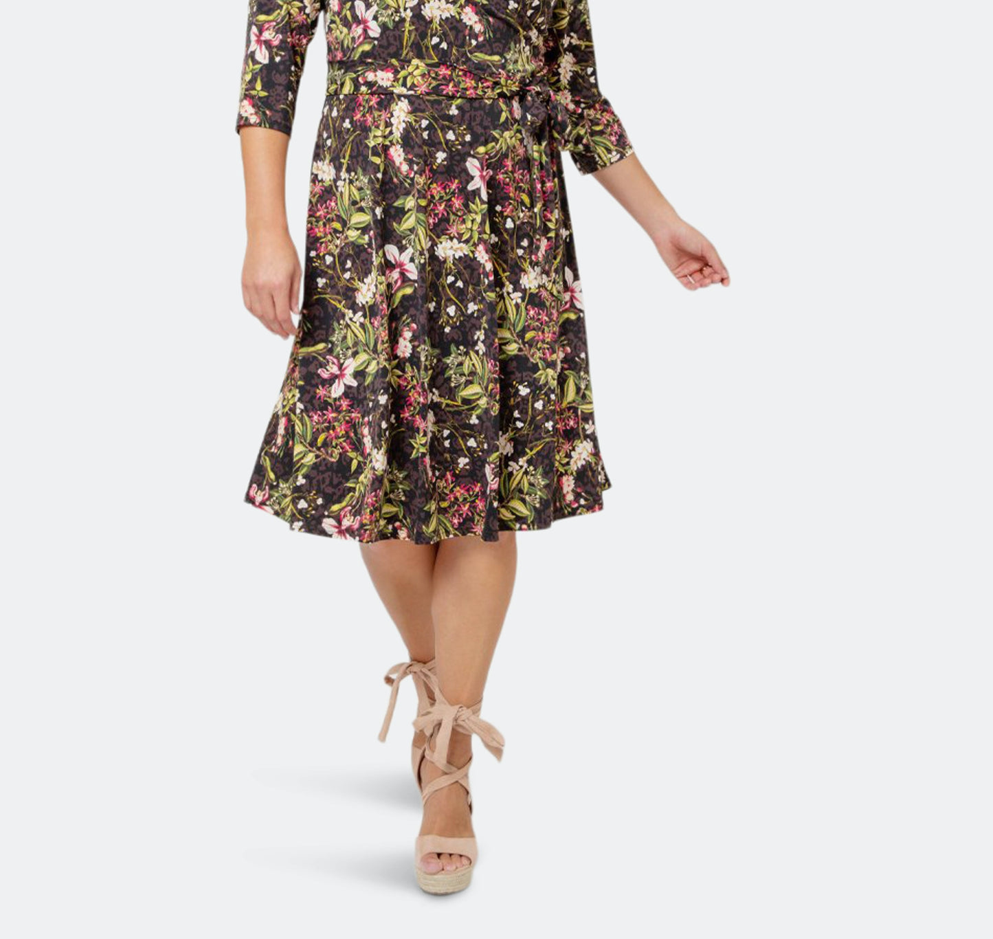 Vestido envelope falso perfeito para mulheres Leota, preto, tamanho 1X