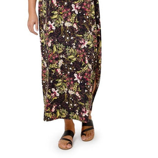 Vestido longo floral Eva feminino Leota marrom tamanho 1X