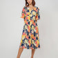 Vestido Zoe de manga curta feminino Leota em Ginkgo Multi