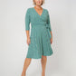 Vestido envelope falso feminino Leota verde tamanho 3X