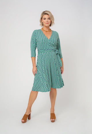 Vestido envelope falso feminino Leota verde tamanho 3X