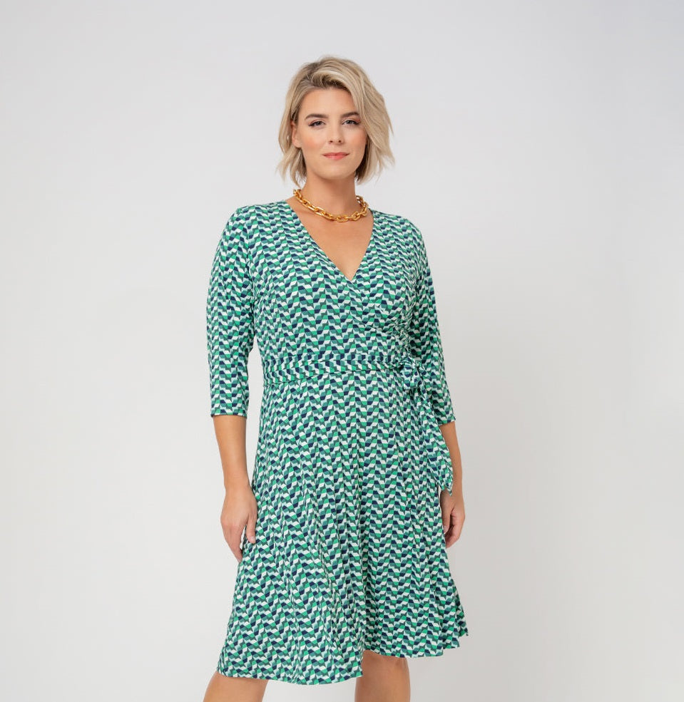 Vestido envelope falso feminino Leota verde tamanho 3X