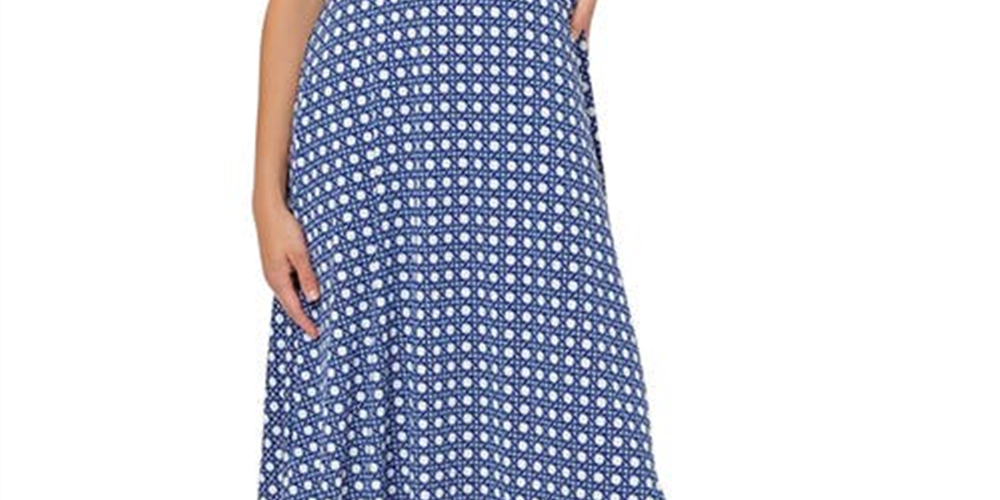 Vestido midi sem mangas Leota Cindy em BBWB - Bellwether Blue, tamanho X-Large