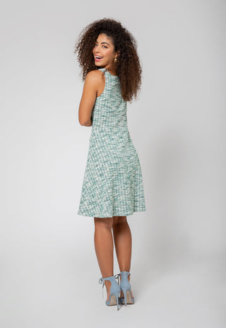 Vestido Arianna de manga curta feminino Leota em verde multicolorido
