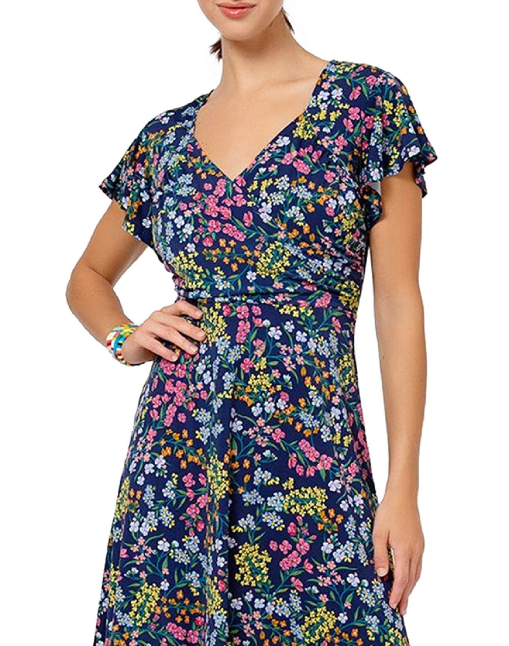 Vestido feminino Leota com mangas bufantes e estampa coração, azul, tamanho extragrande