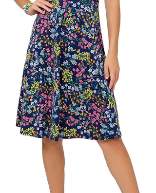 Vestido feminino Leota com mangas bufantes e estampa coração, azul, tamanho extragrande