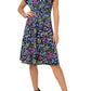Vestido feminino Leota com mangas bufantes e estampa coração, azul, tamanho extragrande