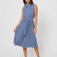 Vestido Mindy sem mangas feminino Leota em azul Bellwether
