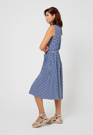 Vestido Mindy sem mangas feminino Leota em azul Bellwether