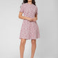Vestido Mackenzie de manga curta feminino Leota em rosa multicolorido