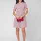 Vestido Mackenzie de manga curta feminino Leota em rosa multicolorido