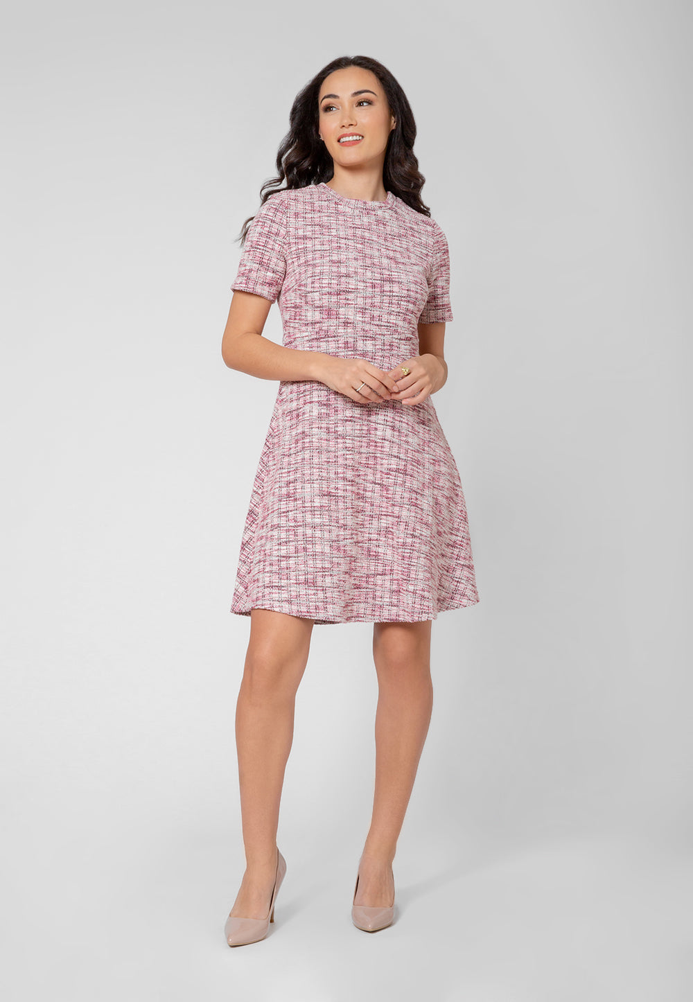 Vestido Mackenzie de manga curta feminino Leota em rosa multicolorido