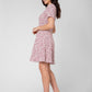 Vestido Mackenzie de manga curta feminino Leota em rosa multicolorido