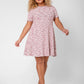 Vestido Mackenzie de manga curta feminino Leota em rosa multicolorido (curvo)