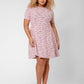 Vestido Mackenzie de manga curta feminino Leota em rosa multicolorido (curvo)