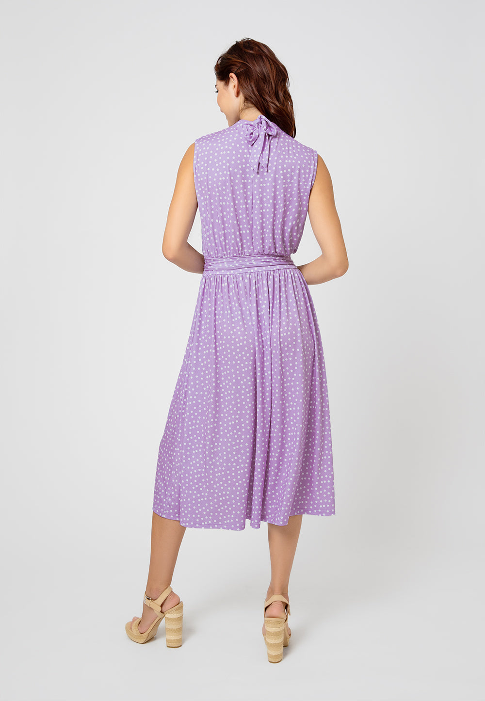 Vestido Mindy sem mangas feminino Leota em roxo confete