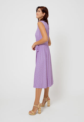 Vestido Mindy sem mangas feminino Leota em roxo confete