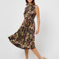 Vestido Mindy sem mangas feminino Leota em Orchid Meadow Multi