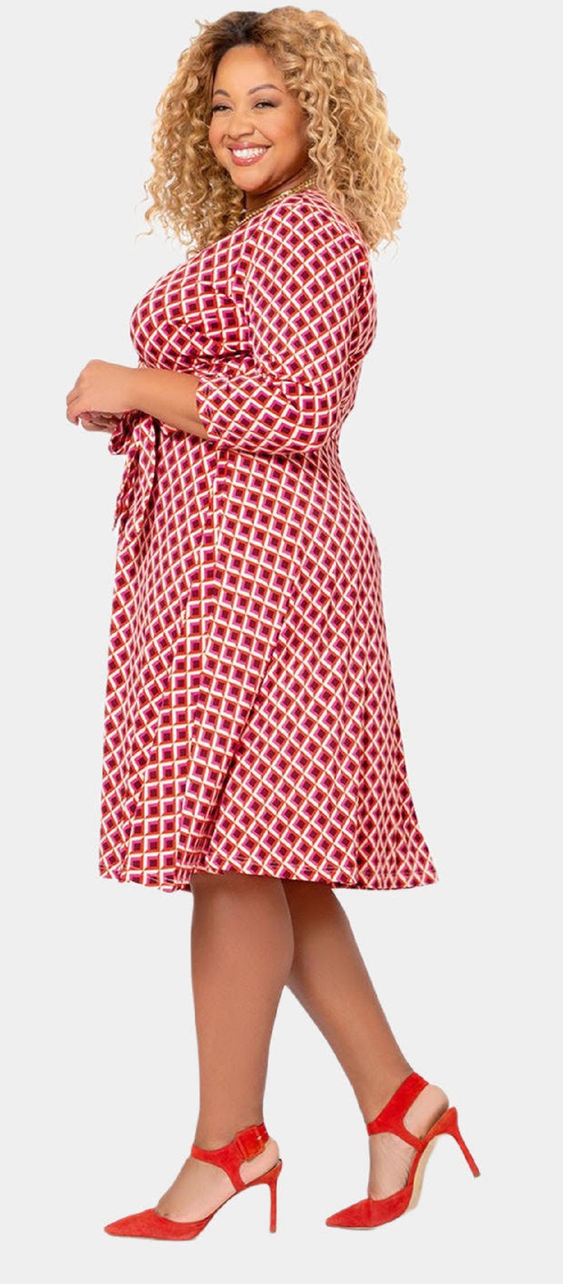 Vestido envelope falso perfeito para mulheres Leota, roxo, tamanho 2X