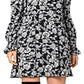 Vestido fluido com manga bufante Bianca da Leota para mulheres, preto, tamanho X-G