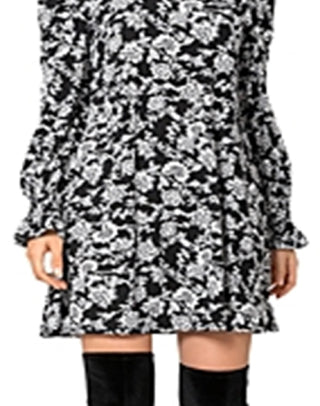 Vestido fluido com manga bufante Bianca da Leota para mulheres, preto, tamanho X-G