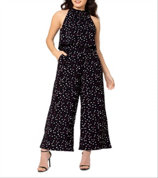 Macacão feminino Leota Skyler estampado com alças finas, preto, tamanho XX-G