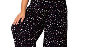 Macacão feminino Leota Skyler com bolinhas e decote halter, preto, tamanho 1X