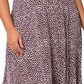 Vestido midi com estampa de seixos Amiya da Leota para mulheres, preto, tamanho 3