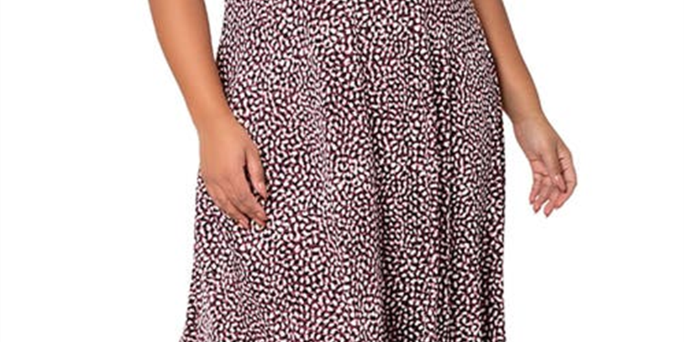 Vestido midi com estampa de seixos Amiya da Leota para mulheres, preto, tamanho 3