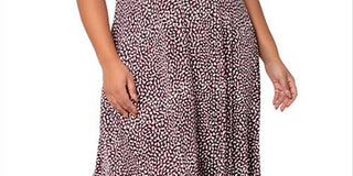 Vestido midi com estampa de seixos Amiya da Leota para mulheres, preto, tamanho 3